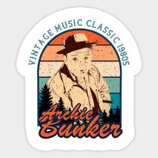 Archie Bunker Vintage Music Classic 1980s Sticker